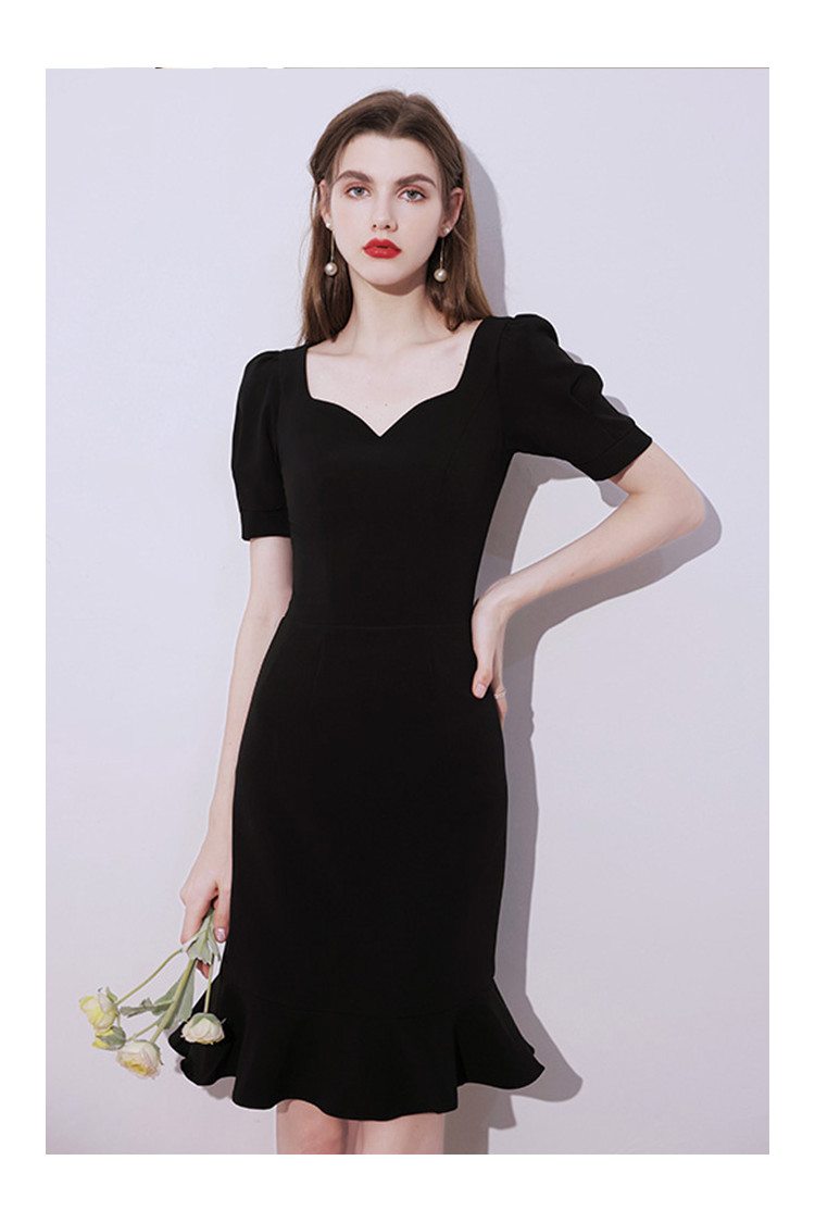 Gorgeous Little Black Cocktail Dress Mermaid with Short Sleeves - $69. ...