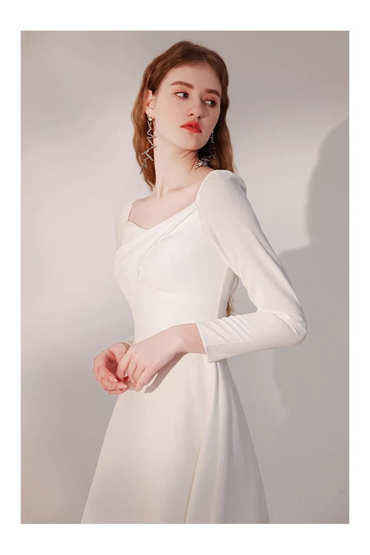  Cozirly Square Neck Dresses for Women Short Sleeve White Dress  Solid Casual Party Pleated Dress Elegant Knee Length Dresses: Clothing,  Shoes & Jewelry