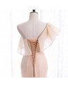 Pink Bling Mesh Formal Dress Mermaid with One Shoulder - MX16073