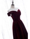 Formal Long Elegant Velvet Party Dress Off Shoulder - MX16042