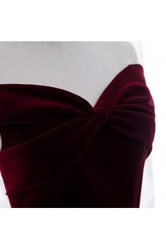 Formal Long Elegant Velvet Party Dress Off Shoulder - MX16042