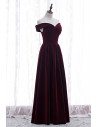Formal Long Elegant Velvet Party Dress Off Shoulder - MX16042