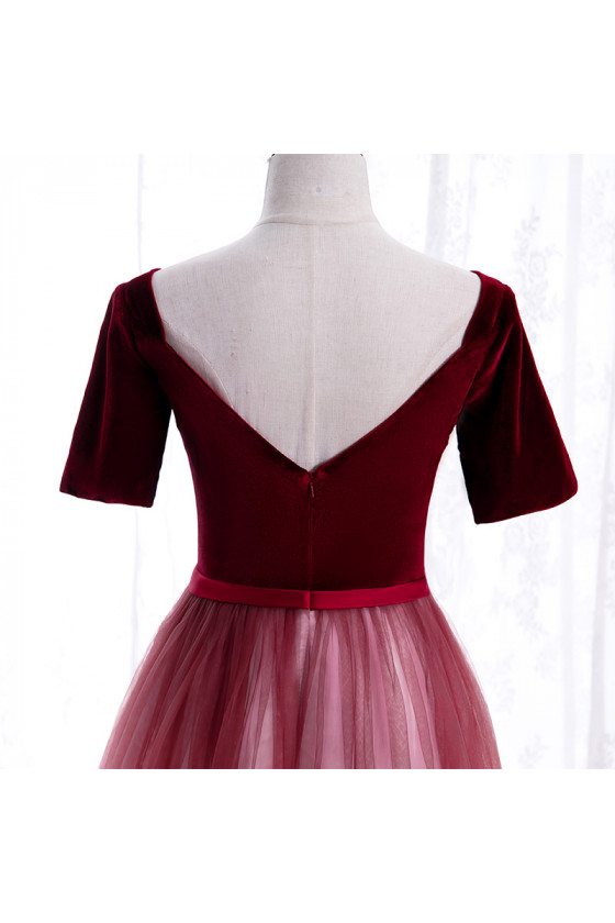 burgundy-white-ombre-tulle-