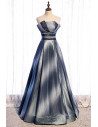 Fatasy Ombre Blue Prom Party Dress Strapless with Bling Tulle - MX16093