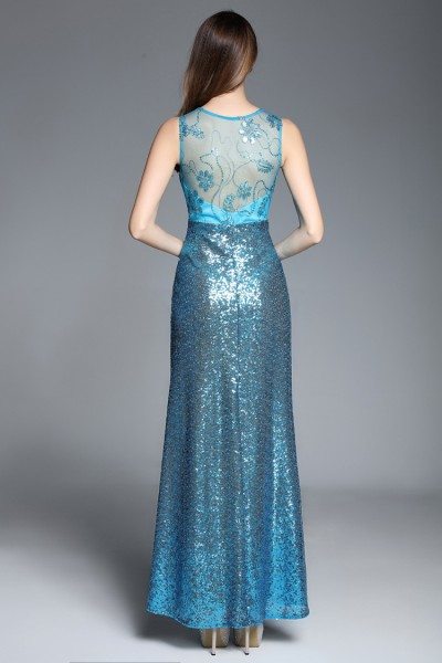 Sequins And Embroidery Long Party Dress - $87 #CK610 - SheProm.com