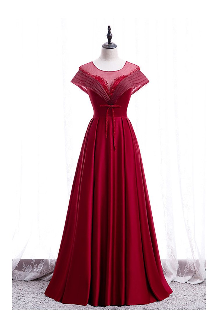 Elegant Round Neck Sequined Formal Dress with Keyhole Back - $106.9776 ...