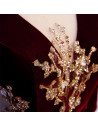 Burgundy Velvet with Tulle Long Formal Dress Vneck with Bling Sequins - MX16083