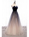 Special Ombre Bling Tulle Party Prom Dress with Sash - MX16111