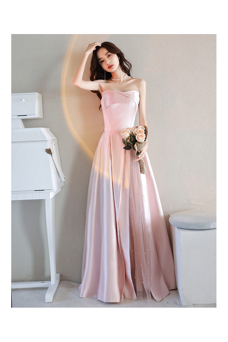 Black Velvet and Pink Satin Long Prom Dress, Beautiful A-Line Evening
