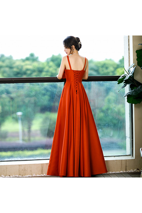 Simple orange outlet dress