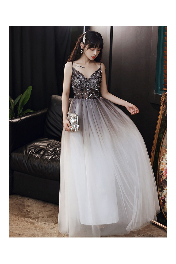 Ombre Long Tulle Prom Dress With Beading Top 1179792 Am6105 8095