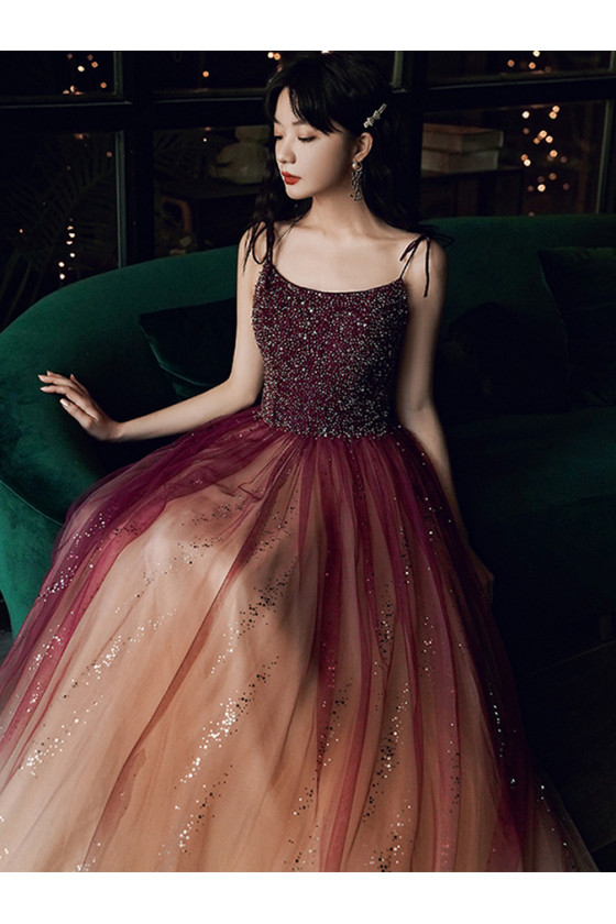 red and black bodycon dress Eli The Label E0153 Ombré Strapless Cape Gown main image 1