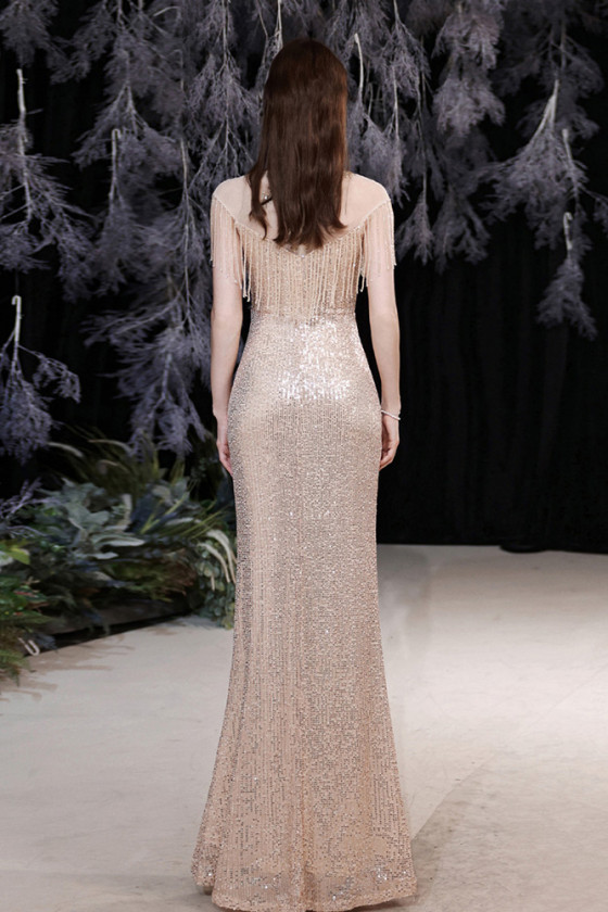gold jeweled dress Jovani 05997 Long Prom Dress main image 1