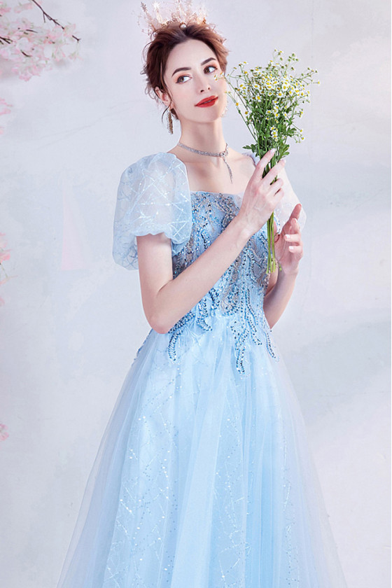 Baby blue hotsell long dress