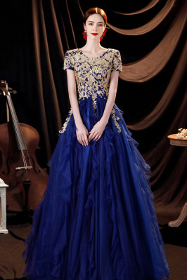 Blue with Gold Ballgown...