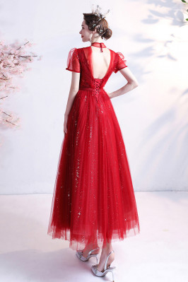 Shiny Sequin Red Tulle...
