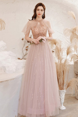 Cute Pink Tulle Headed...