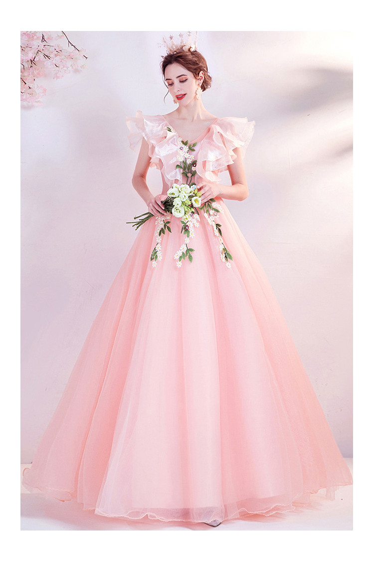 Fairytale couture dress Romantic wedding Fairy gown 3d Floral Lace Chiffon  dress | AvalonFantasyCouture