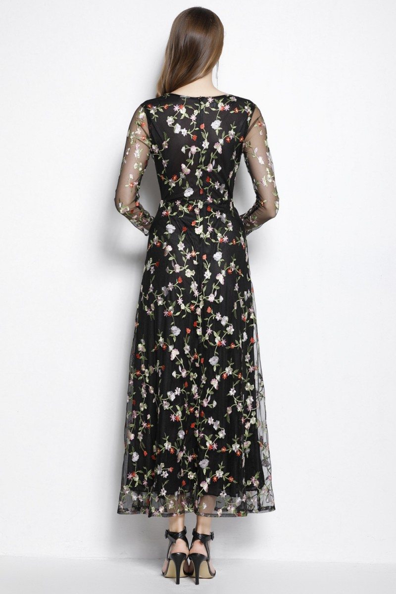 organza floral long frocks