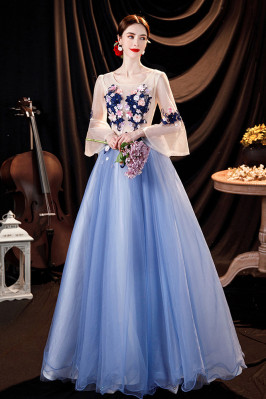 Blue Tulle Prom Dress...