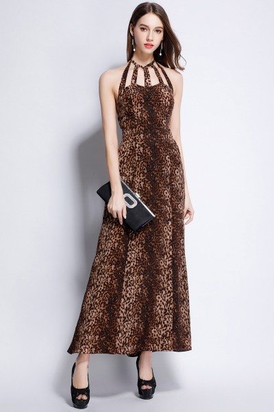 open back halter maxi dress