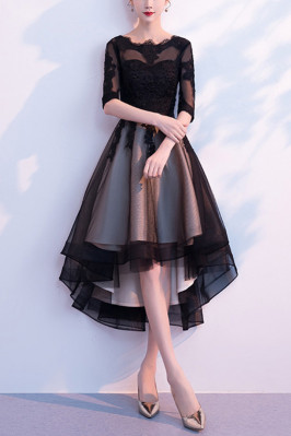 High Low Black Tulle...