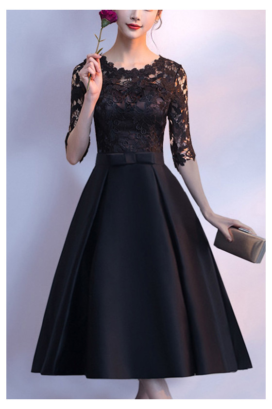 Elegant Aline Lace Homecoming Dress With Lace Half Sleeves