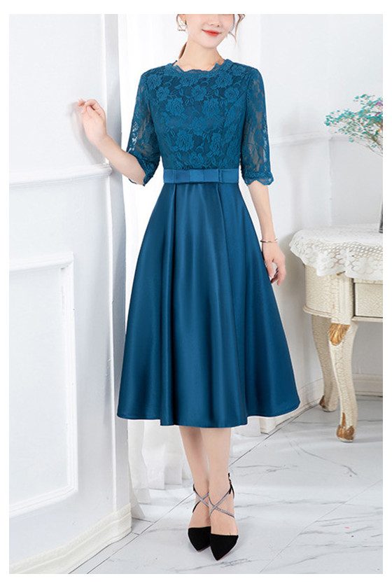 Navy And Blush Floral Print Bell Sleeve Midi Dress – AX Paris