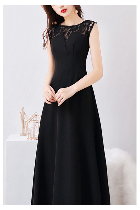 Long Black Formal Evening Dress Sleeveless