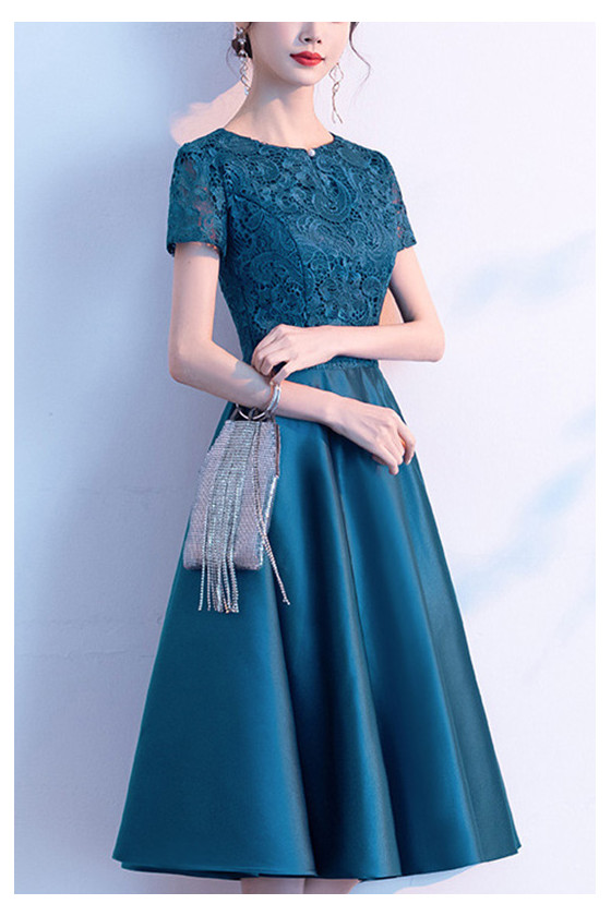 women's tea length party dresses Cocktail Dress Beautiful A-Line Tea-Length Sweetheart Neck Lace Party Dresses