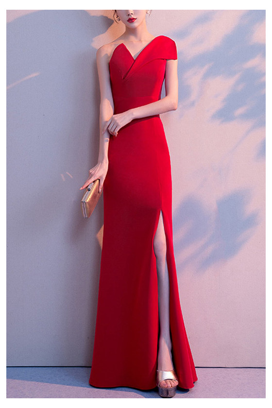 Tight Fitted Mermaid Simple Red Party Dress