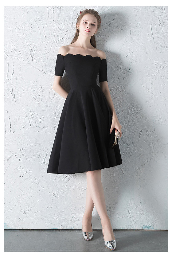 homecoming dresses knee length with sleeves A Line Knee Length Tulle Homecoming Dress with Sleeves, Cute Short Prom  Gown UQ2189 main image 1