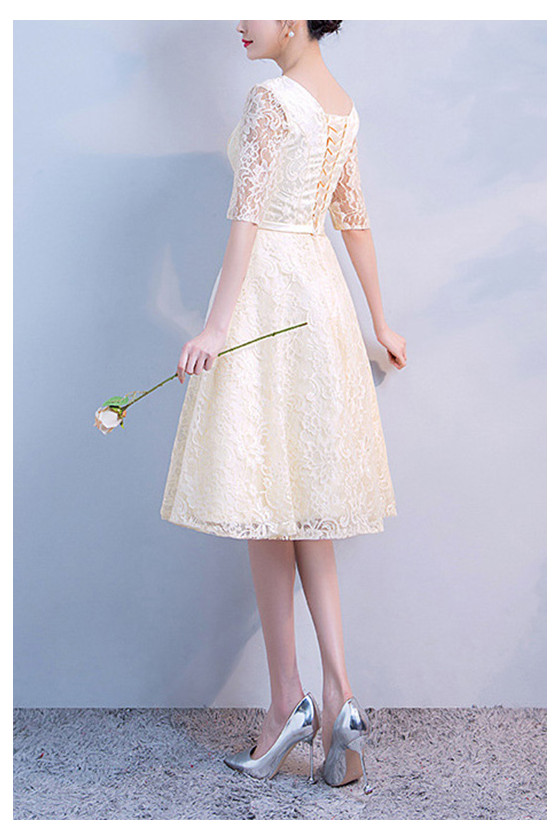 Champagne Knee Length Dress