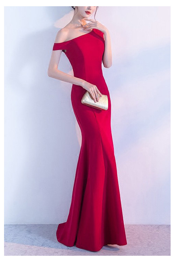 slim fit dress slacks Lavinia Fitted mermaid dress with long sleeves open back and turtle ne –  SFCouture main image 1