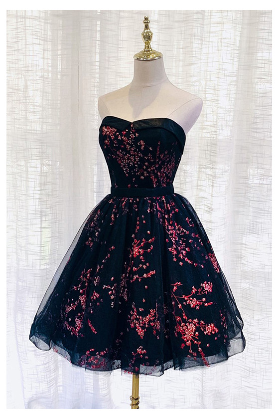 Floral Prints Tulle Prom Dress Ballgown Strapless 62.4816