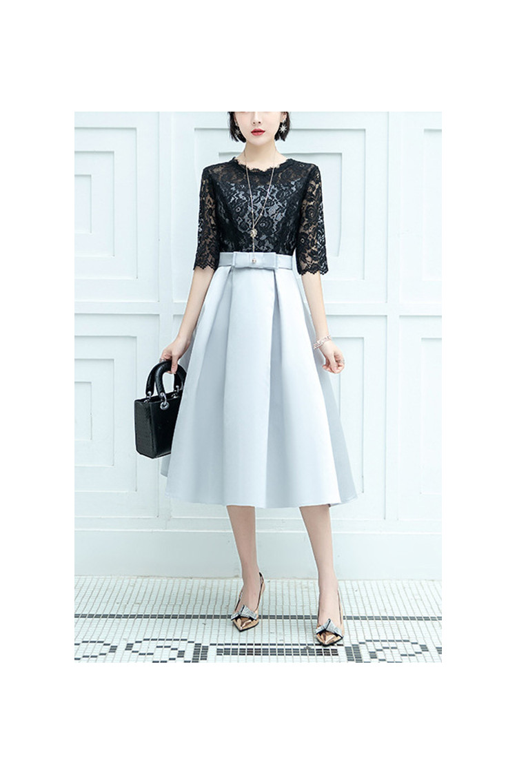 Women Ruffled Wedding Party Dress With Lace Half Sleeves - $60.48 # ...