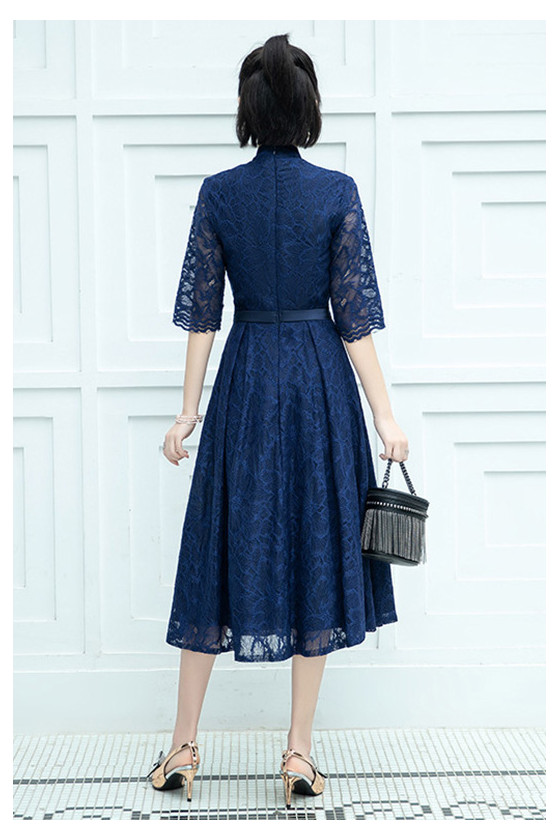 royal blue tea length dress Chic On Repeat Royal Blue A-Line Midi Dress – Shop the Mint main image 1
