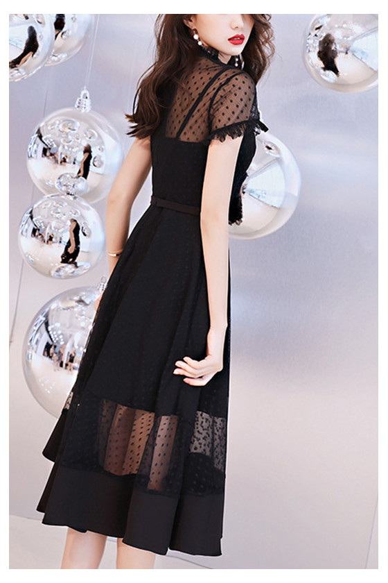 sachin and babi light blue dress Black tulle lace short prom dress, black cocktail dress  dresstby