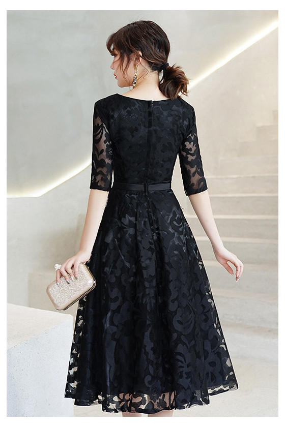 blue semi formal dresses Knee-Length Semi-Formal Short-Sleeve Dress main image 1