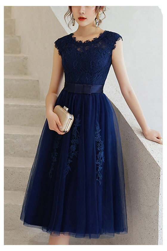 navy blue lace dress