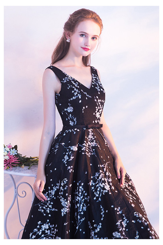 black floral homecoming dress Primavera 3D Floral Homecoming Dress 4235 main image 0