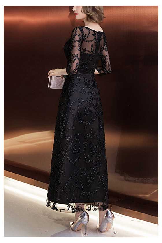 long sleeve ankle length black dress Long Sleeve Maxi Dress in Black main image 1