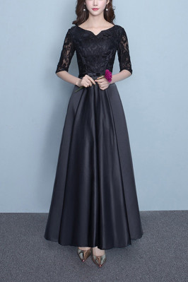 Lace Half Sleeved Long...