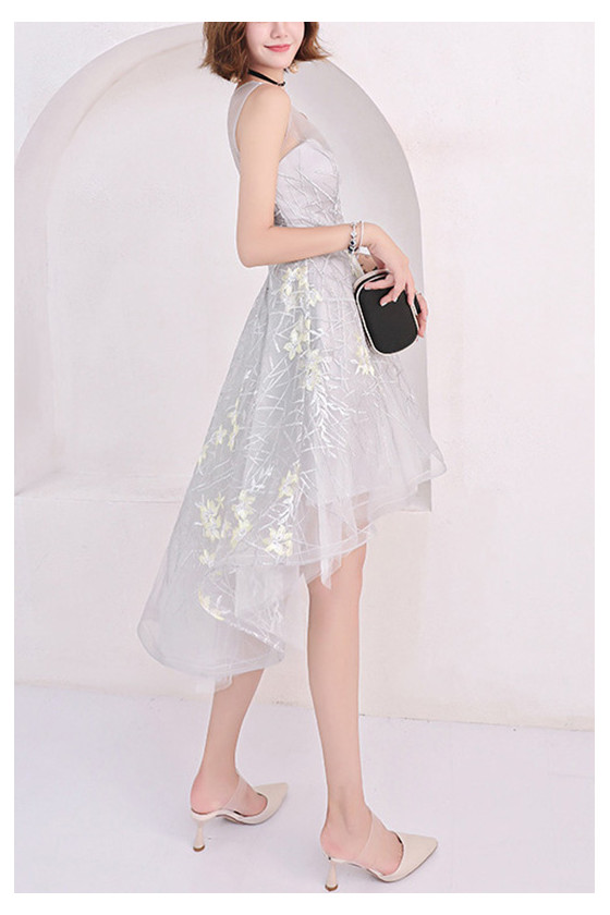 slim fit dress slacks Cute Tulle Lace High Low Prom Dress, Homecoming Dress US 6 / Burgundy