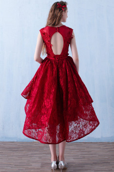 Red Lace High Low Dress