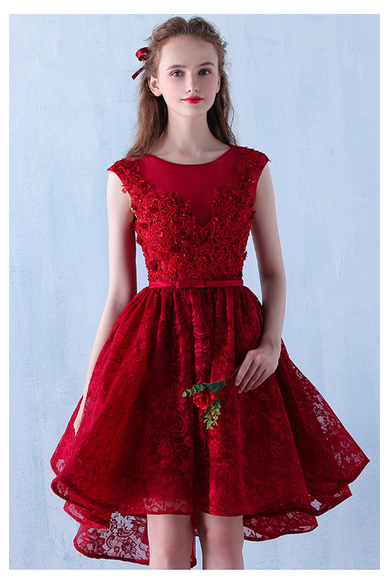 cute red lace dresses homecoming dresses red lace Cute Red A-Line Straps Homecoming Dress with Appliques, Party Dresses, MH189-parroquiadesanalbertomagno.com