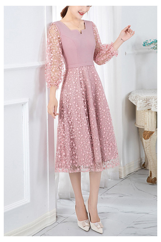 lantern sleeve homecoming dress Ombre Aline Long Tulle Homecoming Dress With Lantern Sleeves