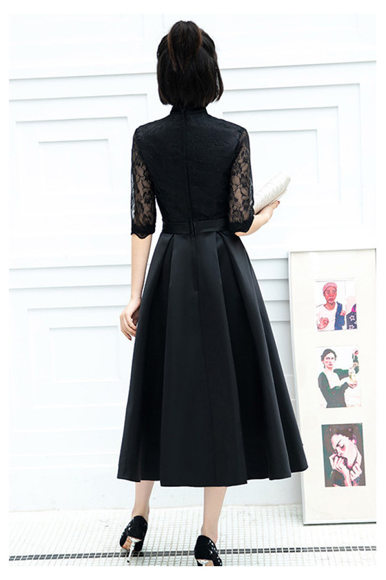 chinese dress ladies ever AMYRA|Long Sleeve Waist Chain Round Neckline Midi Chiffon Wedding  Guest Dress