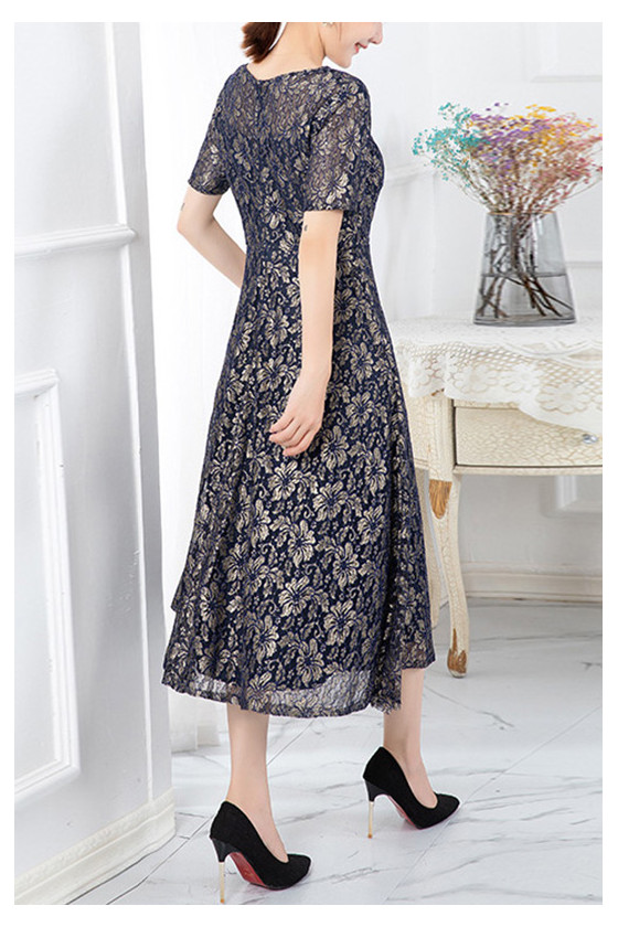 Modest Summer Floral Midi Wedding Guest Dress With Short Sleeves - $71. ...