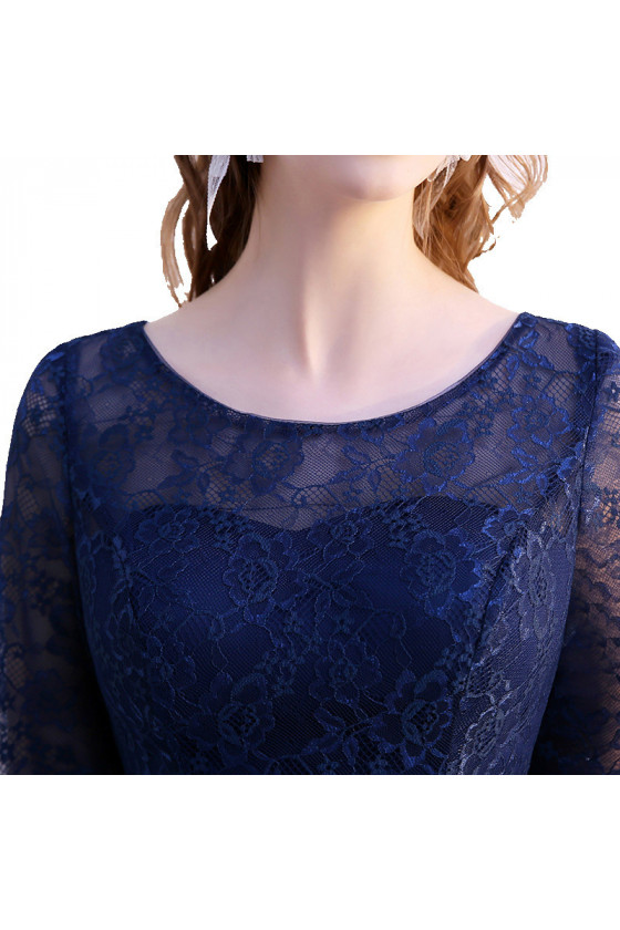 knee length dresses for ladies Clara Royal Blue Bodycon Off the Shoulder Long Sleeves Jersey Homecoming  Dress – KissDress main image 0